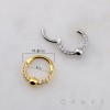 MULTI PAVED CZ CAPTIVE BEAD SEPTUM HINGED SEGMENT HOOP RING 316L SURGICAL STEEL 